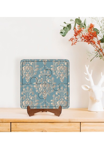 Bk Gift Retro Masif Tasarımlı Ahşap Standlı Puzzle Çerçeve-5