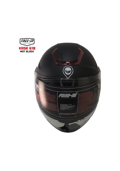 Free-m 618 Güneş Vizörlü Yarım Açık Kask Mat Siyah