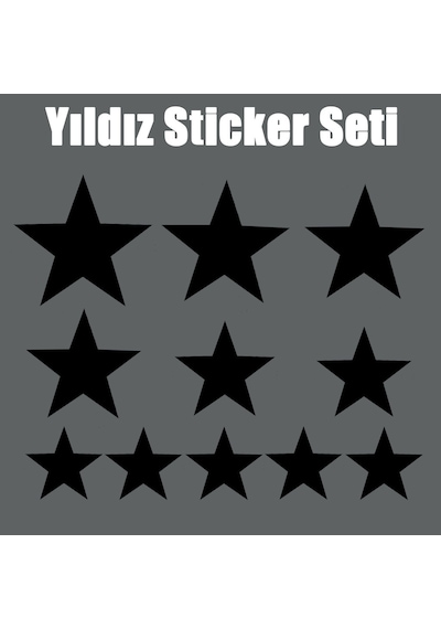 Traktör Yıldız Sticker Seti, Traktör Kapı Sticker Çift Kapı (22 Yıldız)