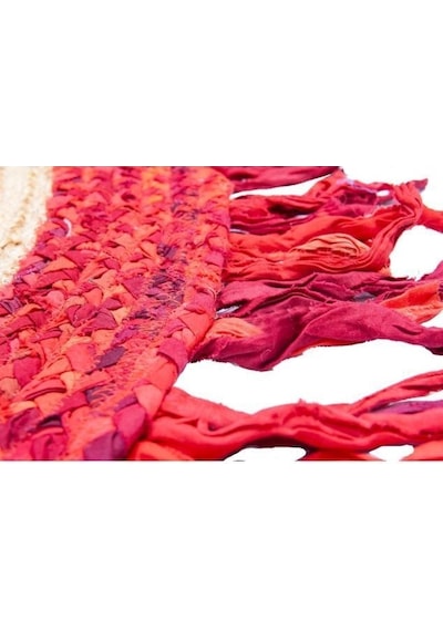 Eko Halı Choti Mix Mx-05 Red Renkli Jüt Görünümlü Hasır Örgü Halı