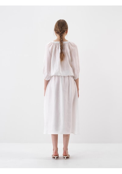 Xint Beyaz Doğal Akışlı Oversize Bluz 751121
