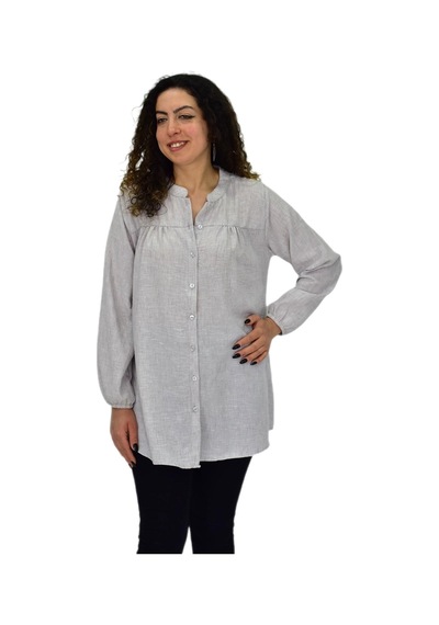 Baglan Kadın Kol Lastikli Bluz Bgl-st04645 Gri