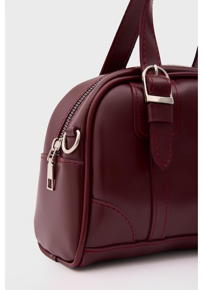 Shule Bags Peggy Oval Çapraz Çanta Bordo Bordo