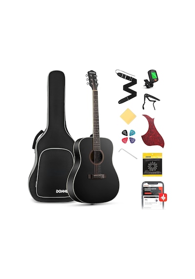 Donner Dag-1cb Dreadnaught Akustik Gitar Seti Siyah