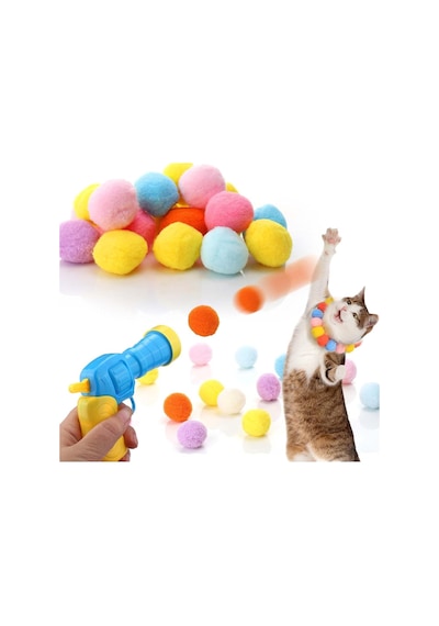 Sogud İnteraktif Kedi Oyun Tabancası Renkli Peluş Toplu Kedi Oyuncak Tabancası Eğlenceli Kedi Aktivite Oyun