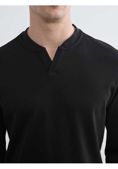 Lcwaıkıkı Classic Siyah Bisiklet Yaka Erkek Sweatshirt