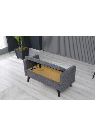 Toffet Bazalı Değiştirilebilir Kollu Süngerli Yüksek Plastik Ayaklı Puf - Bench2
