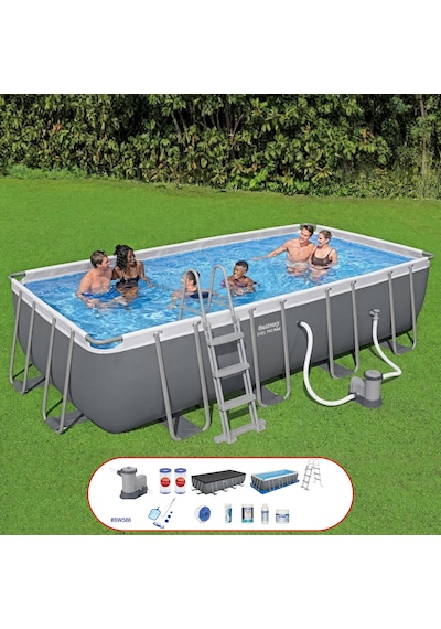 Bestway Steel Pro Max Yer Üstü Prefabrik Dikdörtgen Havuz Seti 549cm X 274cm X 122cm 56465 Bw586