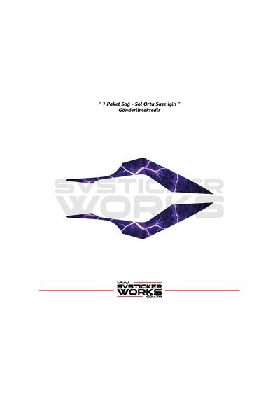 Cfmoto 250sr Orta Şase Kaplama Mor Şimşek Desen Sticker Diğer