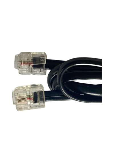 Telefon Köken Hat Kablosu 1.5 M 6P2C Pluglu Siyah 100 Adet