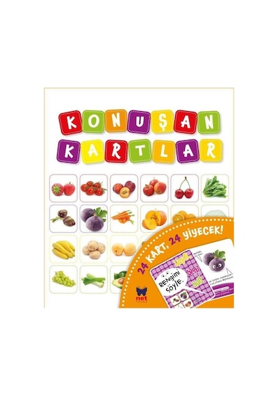 Konuşan Kartlar - 24 Kart 24 Yiyecek- Net Çocuk Yayınları