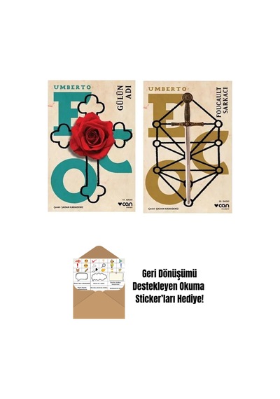 Umberto Eco / Gülün Adı - Foucault Sarkacı / 2 Kitap Set + Okuma Sticker'ları