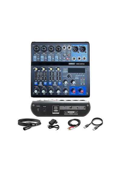 Midex MDX-06FXU Ses Mikseri Stüdyo Kayıt İçin 6 Kanal Ses Kartlı 99 DSP Efektli (+48V-USB-Bluetooth)