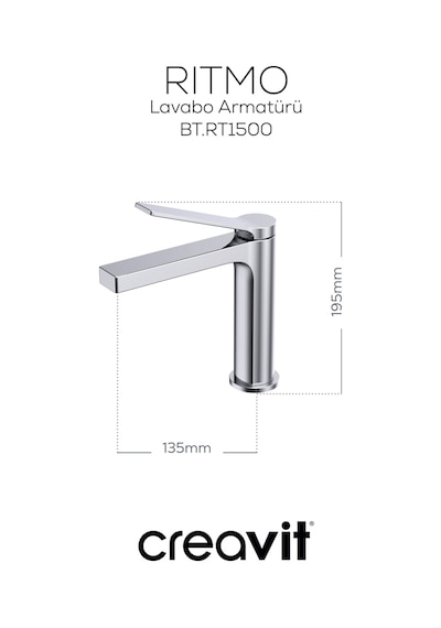 Creavit Ritmo Lavabo Armatürü Krom Bt.rt1500