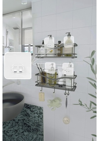 4 Adet 7x7cm Yedek Süper Güçlü Yapışkanlı Askı, 20kg Banyo - Mutfak Raf Tutucu Sticker, Delmesiz Şef Diğer