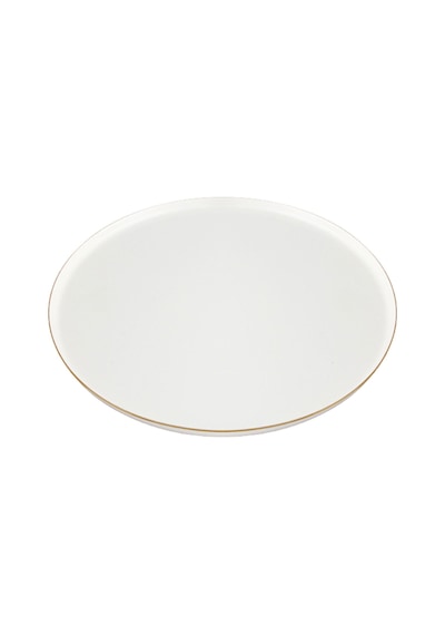 Porland Chopin Altın Yaldız Düz Tabak 6'lı 27cm Beyaz
