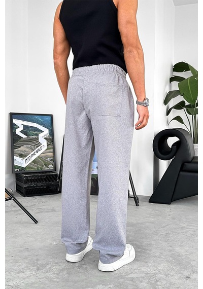 Gri Dokulu Soft Jogger Pantolon Gri