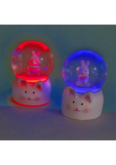 Mini Boy Tavşan Tasarımlı Işıklı Kar Küresi