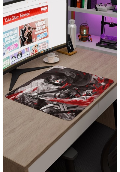 Levi Ackerman Anime V3 - 48x40 Xl Gaming Kauçuk Kaymaz Taban Mouse Pad Fare Altlığı
