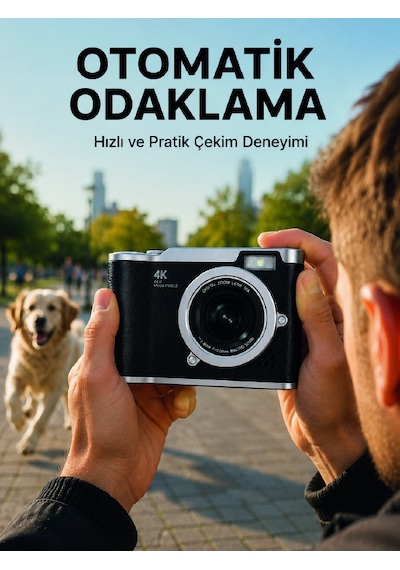 Otomatik Konsantrasyonlamalı 4k Dijital Kamera 2.4 İnç Hd Ekran - Lisinya