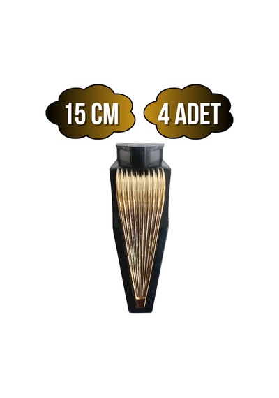 Stil 15cm Plastik Ayak Mobilya Masa Ve Dolap Ayağı 15cm Siyah - Altın 4 Adet Siyah