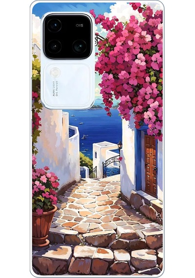 Vivo V30 Uyumlu Ege'nin Kayıp Sokakları Baskılı Silikon Kılıf Renkli