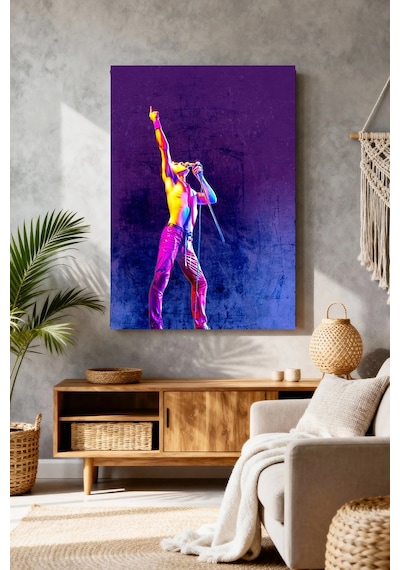 Mushen Studio F.m Konser Sahnesi Neon Kanvas Tablo Solvent Baskı Müzik Sanatı Duvar Dekoru Canvas