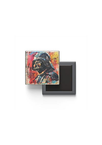 Darth Vader - Baskılı Buzdolap Magneti Kare - 9x9 Cm