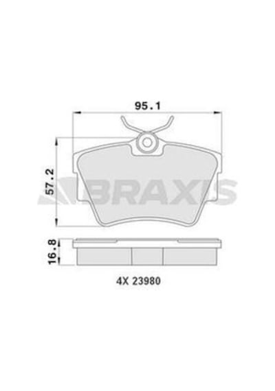 Braxis Aa0070 Arka Fren Balatası Trafic Iı Iıı Vivaro 1.6dcı 1.9 2.1 7701054772