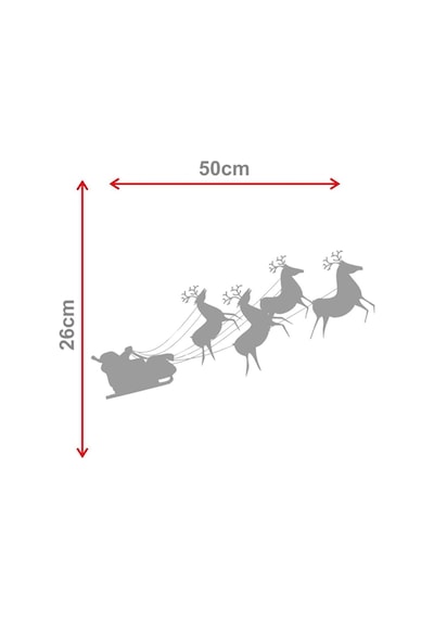 Yılbaşı Süslemeleri Noel Baba Geyikler Sticker Çıkartma Dekoratif Pencere Stickeri 26x50cm - Beyaz Genel