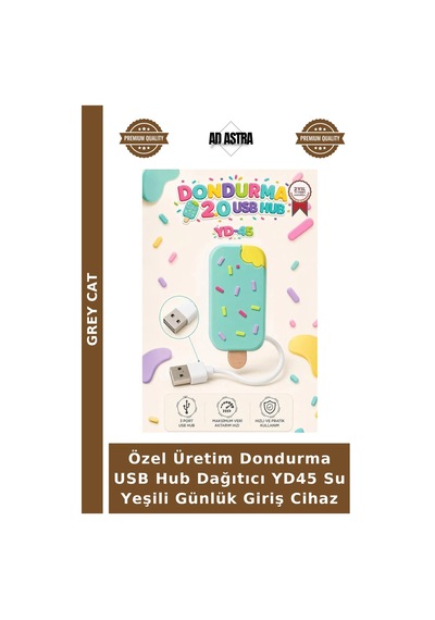 Özel Üretim Dondurma Usb Hub Dağıtıcı Yd45 Su Yeşili Günlük Giriş Cihaz