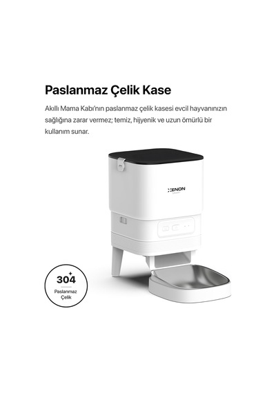Otomatik Mama Kabı Kamerasız 4 Lt Uygulama Kontrollü Paslanmaz Çelik Kaseli X8612