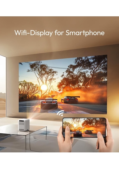 Byintek U4 Projeksiyon Cihazı 1080P LED WiFi 6 BT 5.0, Otomatik Odaklama, 400 ANSI Lümen, Ev Sineması, Dış Mekan, İş, Oyun, Eğitim Amaçlı