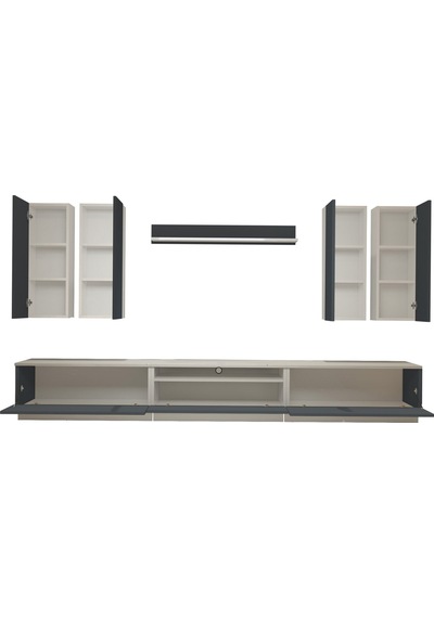 Decoraktiv Trendstyle 8d Mdf Tv Ünitesi Tv Sehpası Beyaz - Antrasit