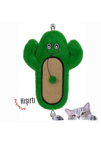 Miyav Kedi Tırmalama Matı Peluş Kaktüs Oyuncak