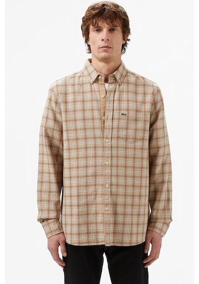 Lacoste Men's Regular Fit Button-down Collar Plaid Shirt Brown Erkek Düğmeli Yaka Ekose Gömlek Kahverengi Lacoste Men's Regular Fit Button-down Collar Plaid Shirt Brown Erkek Düğmeli Yaka Ekose Gömlek Kahverengi