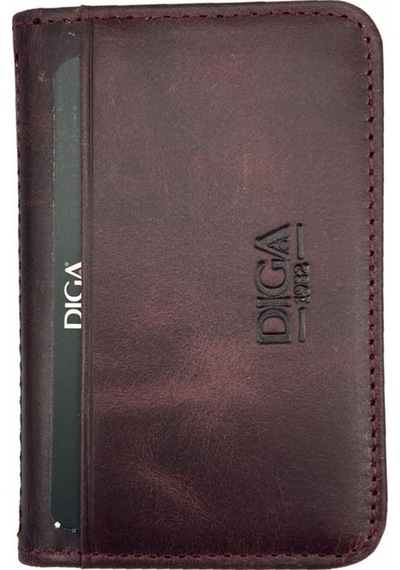Dianziye Diga 1169 Hakiki Deri Minimal Kartlık Bordo Kırmızı