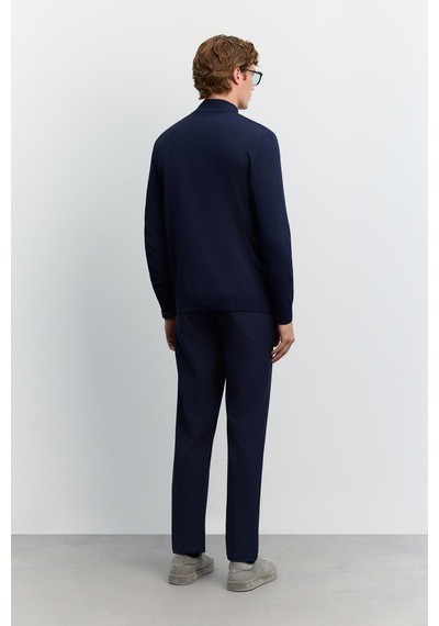 Avva Erkek Lacivert Yarım Balıkçi Yaka Basic Düz Rayon Kazak B005151