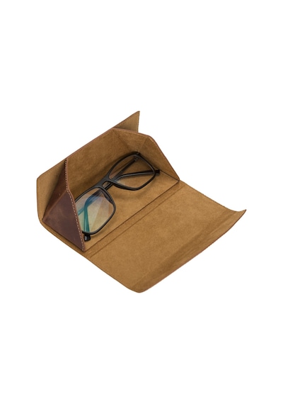 Smart Glass Deri Gözlük Kılıfı TN2 Taba
