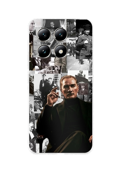 Xiaomi Mi 14t Pro Uyumlu Mustafa Kemal Atatürk Kolajları Baskılı Silikon Kılıf