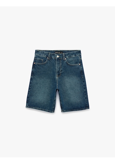 Koton Normal Bel Cepli Pamuklu Bermuda Straight Fit Jean Şort Green Cast 6sam40398nd Yeşil Koton Normal Bel Cepli Pamuklu Bermuda Straight Fit Jean Şort Green Cast 6sam40398nd Yeşil