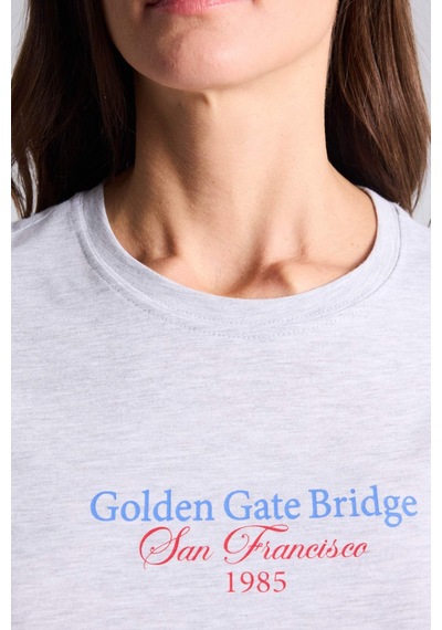 Defacto Baskılı Gri Kadın T-shirt H2144ax/gr93 Gri