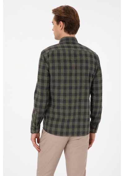 U.s. Polo Assn. Erkek Açık Haki Gömlek Desenli 50308482-vr183 Acık Hakı