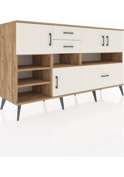 Kronos Konsol 7 Raflı 3 Çekmeceli 4 Kapaklı 176x59x99 Çam-aytaşı Çam-aytaşı