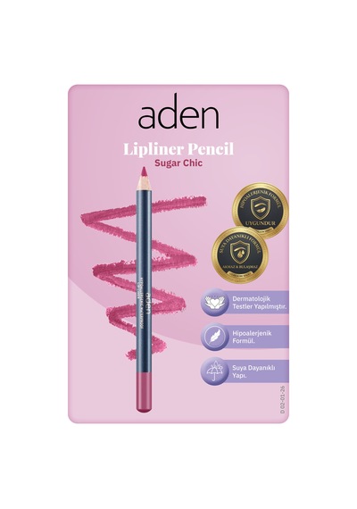 Aden Lipliner Pencil - Dudak Kalemi 26 Sugar Chic Koyu Gül Kurusu 0