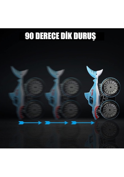 Rc 4wd Akrobat Suda Karada Giden 360 Shark Uzaktan Kumandalı Dublör Araba - Yeşil