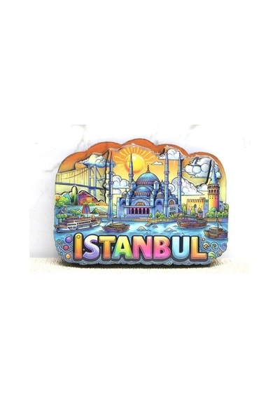 Mey İthalat Ahşap İstanbul Temalı Magnet - Model 8