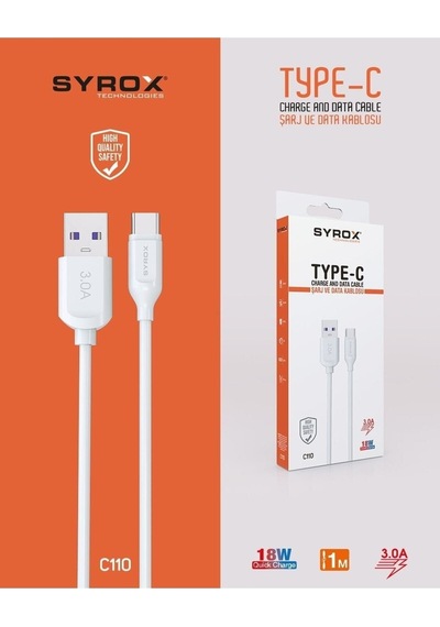 C110 Type-c Girişli 18w 3.0a Hızlı Şarj Ve Data Kablosu N44