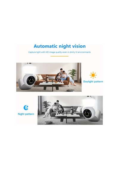 Renkli Gece Görüşü Ve 360 Hareket Algılama, Ev Güvenliği İçin Kompakt Ampul Tasarımı İle Açık/kapalı Güvenlik Kamerası