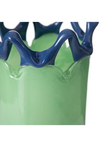 Wavy Green Vazo 13x13x21 Cm Çok Renkli